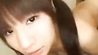 Japanese Brunette Assjob: Amateur Butt Rubs Cock Until Cumshot