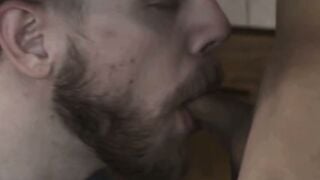 Itzel Saenz Deepthroats Tattooed Guy on Kitchen Counter