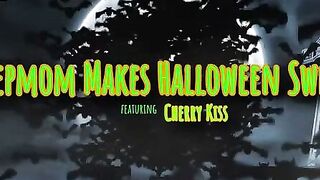 Cherry Kiss Deepthroats Stepson in Halloween Kitchen Creampie