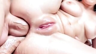 Busty Brunette MILF in Glasses Gets Hard Anal Pounding and Cumshots