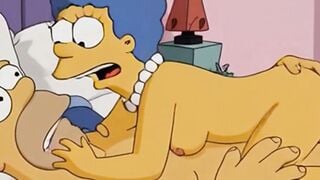 Marge Simpson Cartoon Cheating Wife Fucked By Husband And Lover