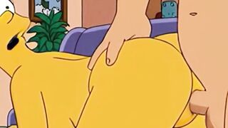 Marge Simpson Cartoon Cheating Wife Fucked By Husband And Lover