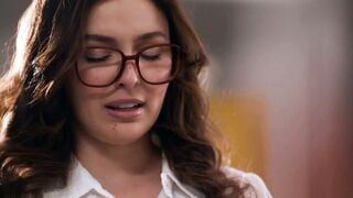 Leana Lovings Deepthroats Teacher's Massive Cock in Classroom Detention