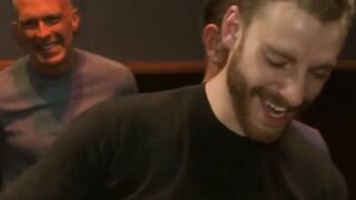 Christian Wilde Sucks Cock in Cage Rope Suspension Bar Gangbang