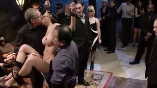Tia Ling Rope Bound Public Gangbang Deepthroat & Double Penetration