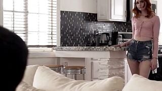 Redhead Stepsis Sucks Teen Cock In Kitchen And On White Sofa
