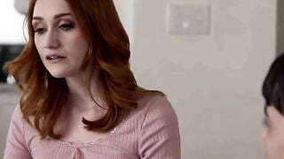 Redhead Stepsis Sucks Teen Cock In Kitchen And On White Sofa