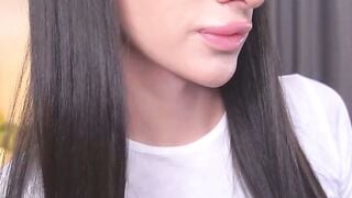 Shemale in White Bodysuit Slowly Jerking Huge Cock Bareback
