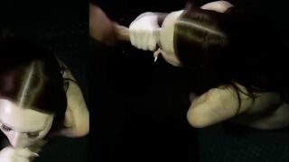 Harley Love Deepthroats Glory Hole Cock & Swallows Cumshots
