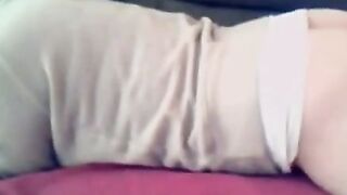 Amateur Webcam Babe Rides Couch in Tight White Underwear