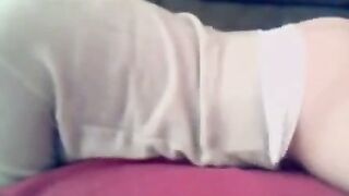 Amateur Webcam Babe Rides Couch in Tight White Underwear