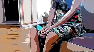 Stepfather Tricks His Step-Daughter With The Lollipop Game Inside His Mouth To Stick His Penis When His Eyes Are Covered Animated Anime