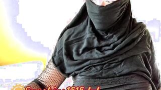 Qatar MILF Arab huge titted Muslim Hijab masturbating sex on web cam October 31st