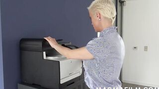 Short haired mom gets nailed into elevator