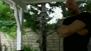 Blonde old lady with long titties gets Bae load on her face
