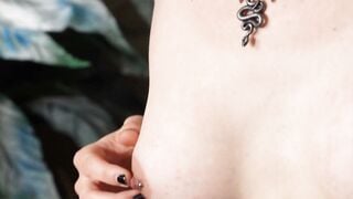 Canadian Trans Girl Teases Big Natural Tits & Hard Cock in Lingerie