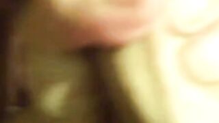 Danish Amateur MILF Sucks Big Black Dildo & Plays with Cock