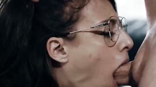 Petite Teen Sucks Priest's Cock Then Gets Anal Creampie