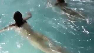 Russian Amateur Babes Go Wild Naked In Public Pool