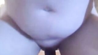 Mature Blonde BBW Rides Big Dildo on Webcam