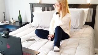 Petite Blonde Nanny Strips For Boss On Hidden CCTV While She Finger Fucks Wet Pussy
