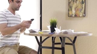 Cadey Mercury Deepthroats Stepbro's Big Dick After Getting Stuck on Table