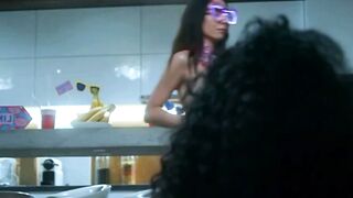 Romy Indy's Tattooed Ebony Ass Gets Raw Interracial Fuck In Bedroom