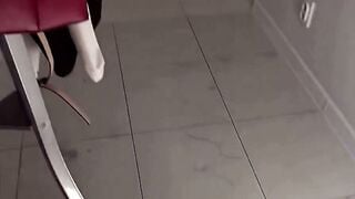 Redhead Sucks Electrician's Cock While Husband Is Away In Mall