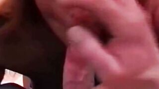 Amateur Black Woman in Sheer Nylons Deepthroats Cock and Swallows Cum