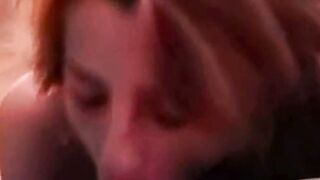 Amateur Black Woman in Sheer Nylons Deepthroats Cock and Swallows Cum