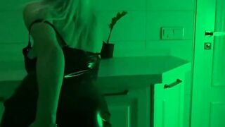 Tattooed Blonde Slaps Ass & Teases Wet Pussy in Tight Stockings