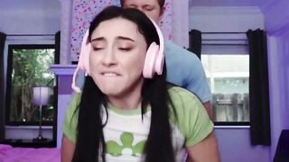Gamer Girl Deepthroats Cock While Playing Video Games