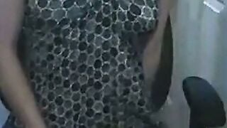 Amateur Webcam Woman Masturbates in Tight Patterned Dress