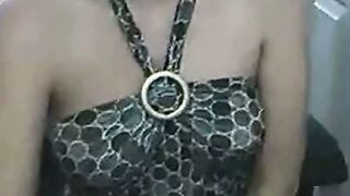 Amateur Webcam Woman Masturbates in Tight Patterned Dress