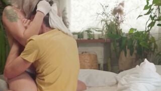 Blonde MILF Deepthroats Cock In 69 Position And Gets Face Cummed With Lube