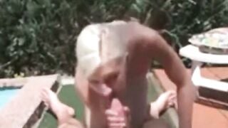 German Amateur Couple Sucks Cock Poolside