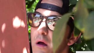 Abigail Mac Sucks Cock After Spying On Neighbor Showering