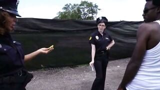 Naked Cop Sucks Cock & Swallows Cum in Outdoor Weed Punishment