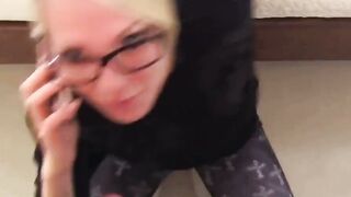 German Blonde In Glasses Deepthroats Cock