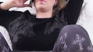 German Blonde In Glasses Deepthroats Cock
