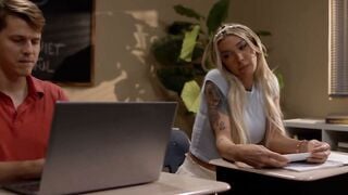 Aubrey Kate Sucks Cock And Fucks Guy's Ass In Classroom