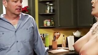 Angel Allwood Stepson Cuckold Piledriver & Foot Worship Hardcore Threesome
