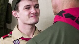 Scout Master Bareback Anal Sex With Petite Teen Recruit In Camp Tent