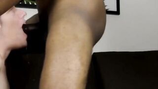 Mature Brunette Sucks Black Stud's Huge Cock Deepthroat Style