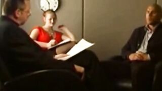 Michelle Andersen Deepthroats Big Black Cock in Red Dress