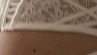 Blake Blossom Deepthroats Thick Cock in White Lace Lingerie