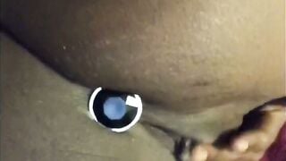 Black Woman Solo Anal Masturbation With Pink Butt Plug Toy