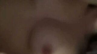 Amateur Asian Wife Cheats with Big White Cock in Dark Bedroom
