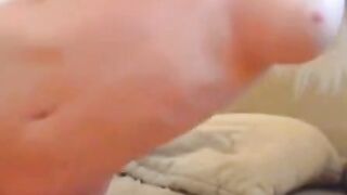 Amateur Blonde Webcam Striptease Shaves Pussy In White Lingerie