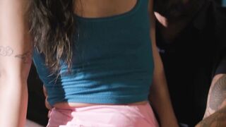 Kimmy Kimm Deepthroats Tattooed Black Neighbor's BBC on Leather Couch